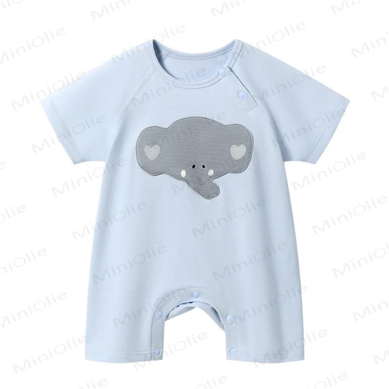 Tutina da neonato in cotone a maniche corte - image 3