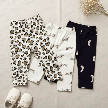 Leggings per neonati con stampa leopardo/cucciolo - image 1