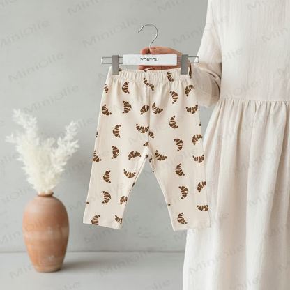 Leggings per neonati con stampa leopardo/cucciolo - Croissant - 2-3T - image 8