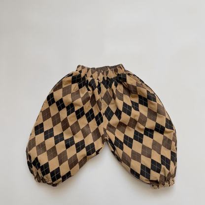 Pantaloni versatili ampi per neonati e bambini piccoli - Quadri color kaki - 6-7T - image 6