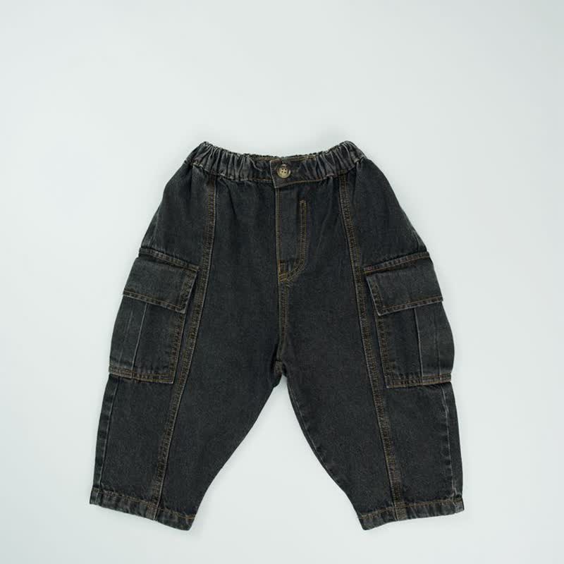Pantaloni versatili ampi per neonati e bambini piccoli - Tasca in denim nero - 6-7T - image 29