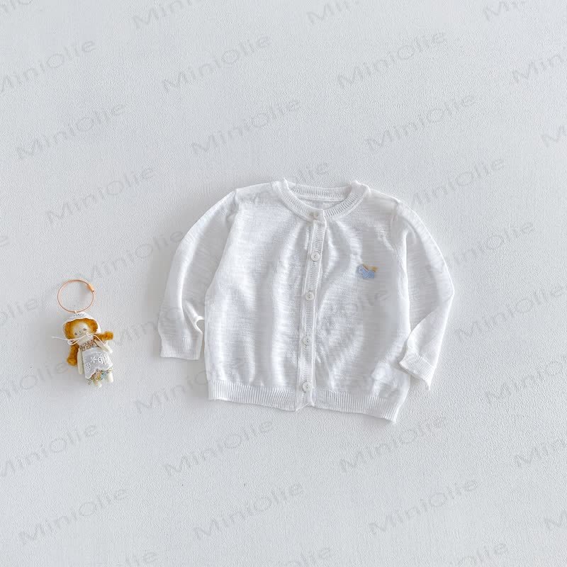 Cardigan leggero in maglia color pastello con bottoni frontali - Bianco - 2-3T - image 6