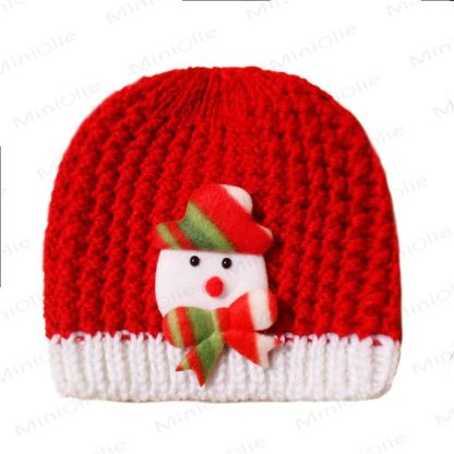 Berretto natalizio in maglia per neonati - Pupazzo di neve - 0-3T - image 7