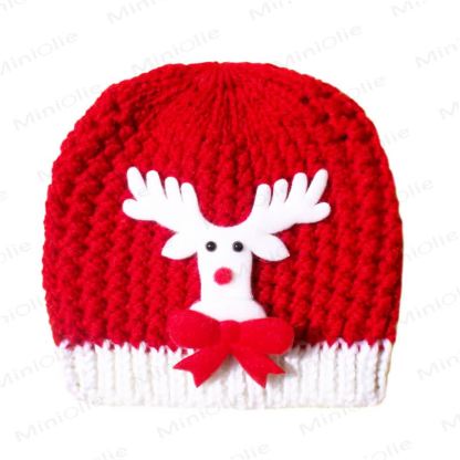 Berretto natalizio in maglia per neonati - Renne di Natale - 0-3T - image 6
