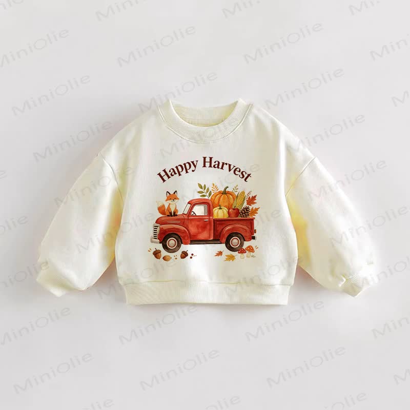 HAPPY HARVEST Baby Toddler Fox Cream Sweatshirt - Cream - 3-5T - image 1