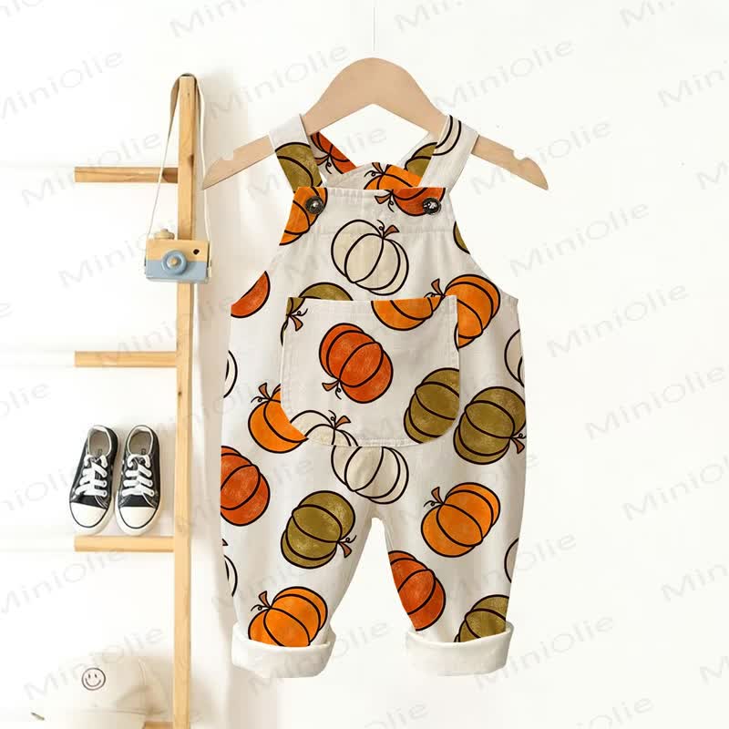 Tutina per neonati e bambini con stampa di zucche - Beige - 3-5T - image 1