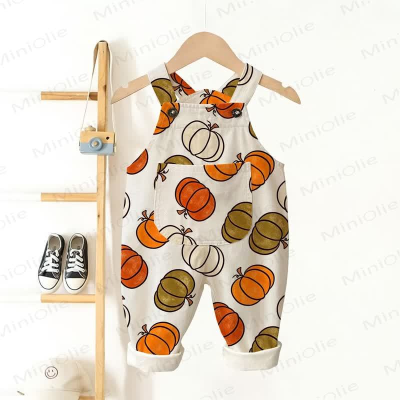 Tutina per neonati e bambini con stampa di zucche - Beige - 3-5T - image 1