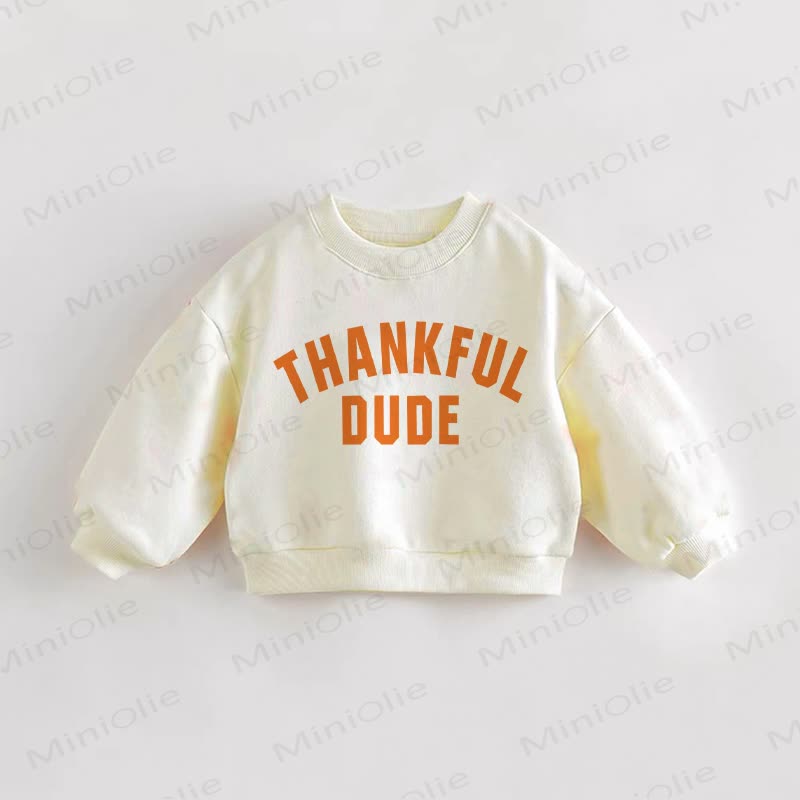 THANKFUL DUDE Baby Toddler Sweatshirt - Cream - 3-5T - image 1
