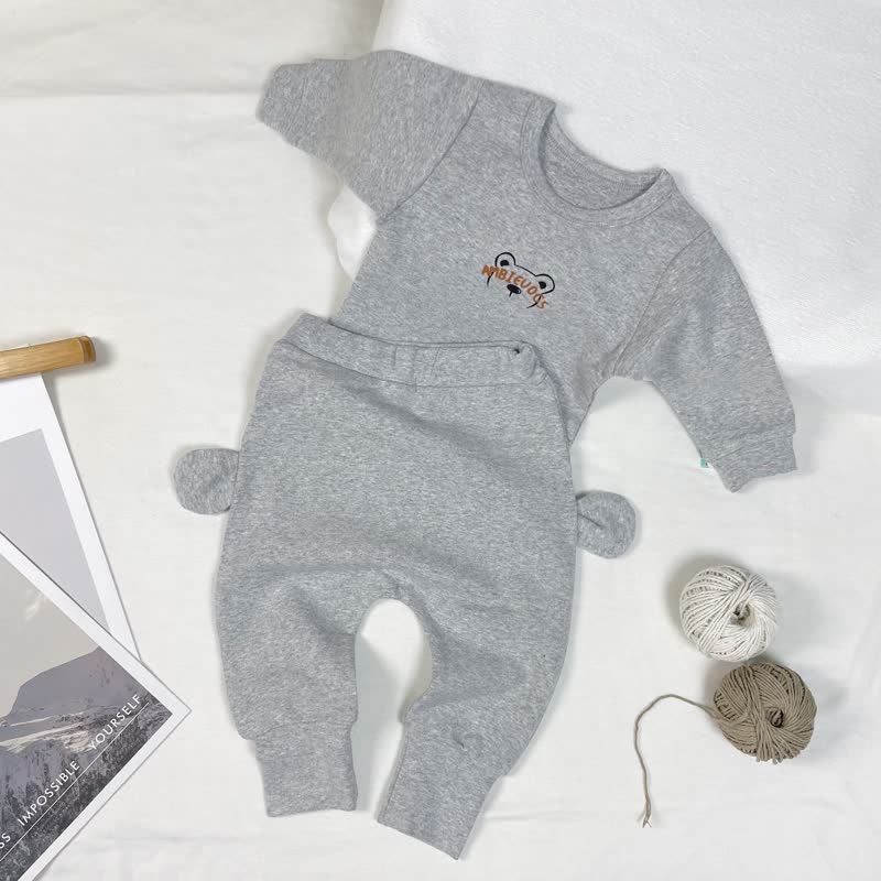 Set pigiama 2 pezzi AMBIEUOCS con top e pantaloni con stampa orsetto - Grigio - 1-2 anni - image 3