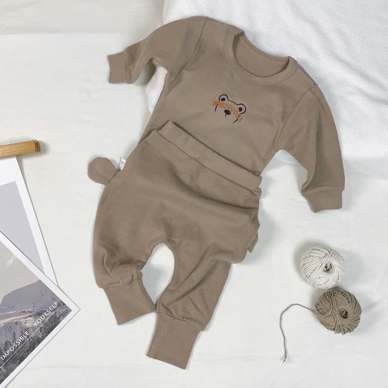 Set pigiama 2 pezzi AMBIEUOCS con top e pantaloni con stampa orsetto - Marrone - 1-2 anni - image 4