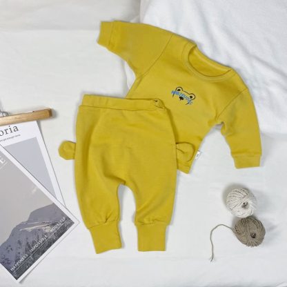 Set pigiama 2 pezzi AMBIEUOCS con top e pantaloni con stampa orsetto - Giallo - 1-2 anni - image 5