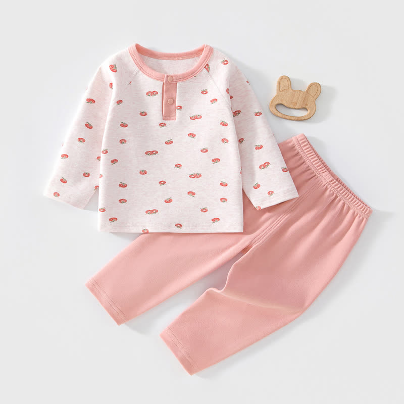 Set pigiama per neonato/a composto da maglia a maniche lunghe e pantaloni con stampa animalier/piante. - Rosa - 5-6T - image 6