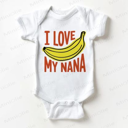 I LOVE MY NANA Baby Banana White Bodysuit - White - 18-24M - image 1