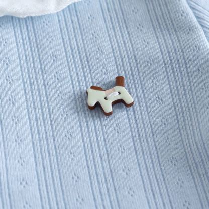 T-shirt a maniche corte a coste con colletto Peter Pan per bambini - image 8