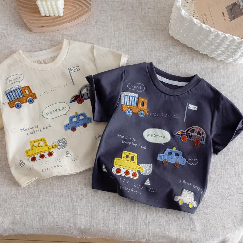 Maglietta per bambini con stampa di un'auto dei cartoni animati BEEEEP - image 2