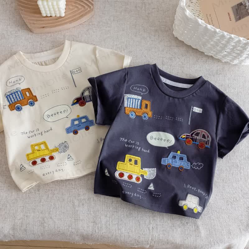Maglietta per bambini con stampa di un'auto dei cartoni animati BEEEEP - image 2