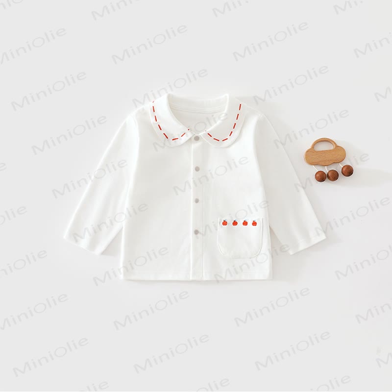 Maglietta a maniche lunghe con colletto Peter Pan per bambini - Bianco - 2-3T - image 3