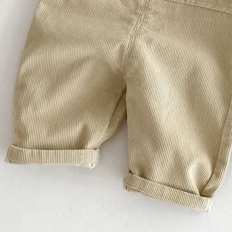 Salopette in velluto a coste con orsetto e tasche per neonati e bambini piccoli - image 6