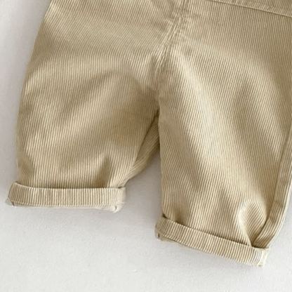 Salopette in velluto a coste con orsetto e tasche per neonati e bambini piccoli - image 6