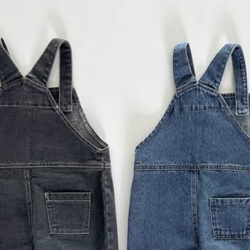 Salopette in denim con tasche per neonati e bambini piccoli - image 5
