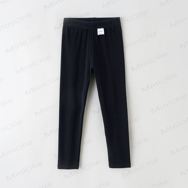 Leggings a tinta unita/a pois per bambini piccoli - Nero - 10-11T - image 1