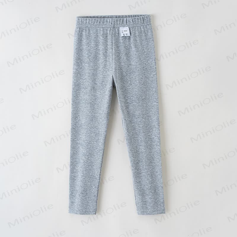 Leggings a tinta unita/a pois per bambini piccoli - Grigio - 10-11T - image 3