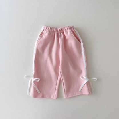 Completo da bambina composto da felpa e pantaloni con fiocco, due pezzi. - image 4