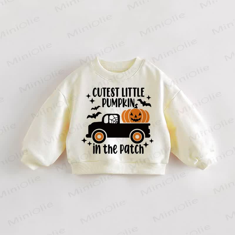 CUTEST PUMPKIN IN THE PATCH Baby Toddler Cream Sweatshirt - Cream - 3-5T - image 1