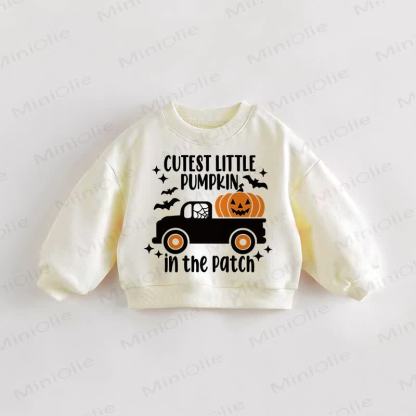 CUTEST PUMPKIN IN THE PATCH Baby Toddler Cream Sweatshirt - Cream - 3-5T - image 1