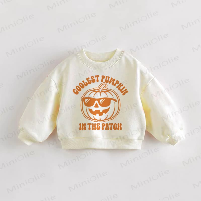 COOLEST PUMPKIN IN THE PATCH Baby Toddler Sweatshirt - Cream - 3-5T - image 1
