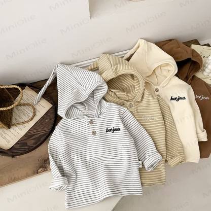 T-shirt a maniche lunghe a righe per neonati BANJOUR - image 1
