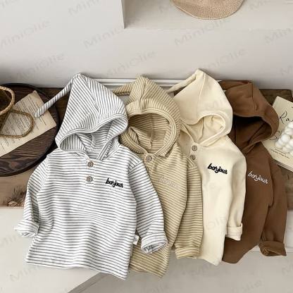 T-shirt a maniche lunghe a righe per neonati BANJOUR - image 3