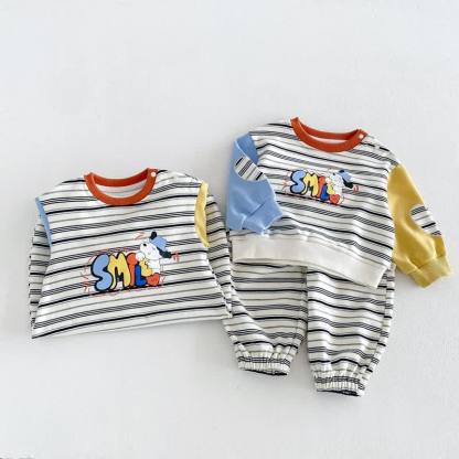 SMILE Colorblock Stripe Baby Romper/Set - image 4