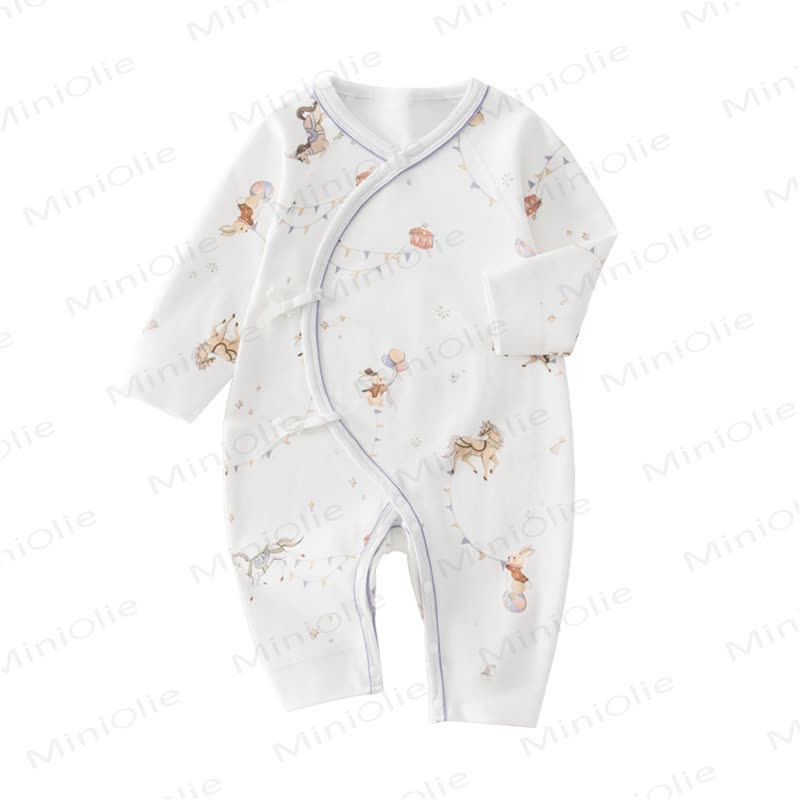 Baby Circus Print Wrap Front Romper - image 3