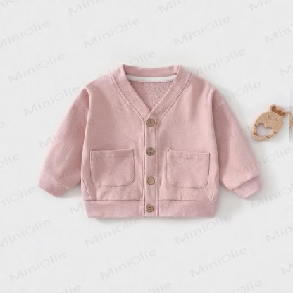 Cardigan/cappotto per neonati e bambini in maglia a nido d'ape con bottoni frontali - Rosa - 3-4 anni - image 9