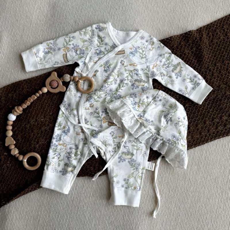Body a maniche lunghe bianco con stampa botanica per neonati - Bianco - 12-18 mesi - image 1