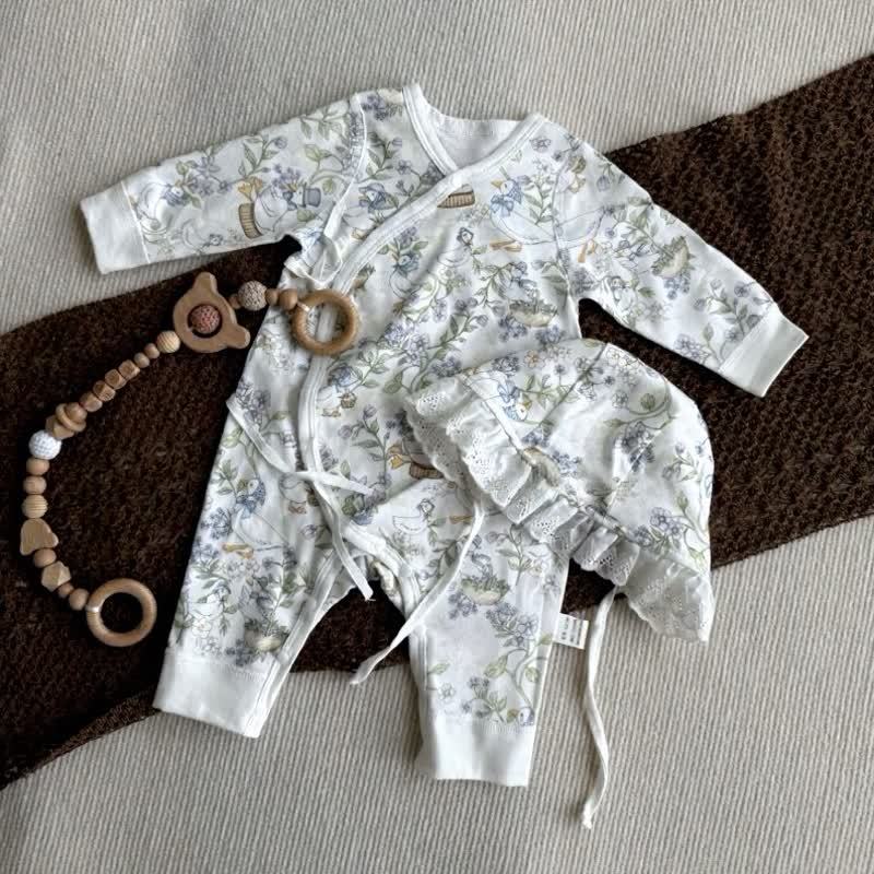 Body a maniche lunghe bianco con stampa botanica per neonati - Bianco - 12-18 mesi - image 1