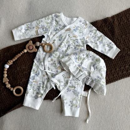 Body a maniche lunghe bianco con stampa botanica per neonati - Bianco - 12-18 mesi - image 1