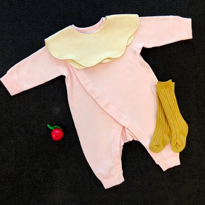 Tutina per neonato a tinta unita con chiusura laterale a bottoni, rinforzata - Rosa - 8-12 mesi - image 3