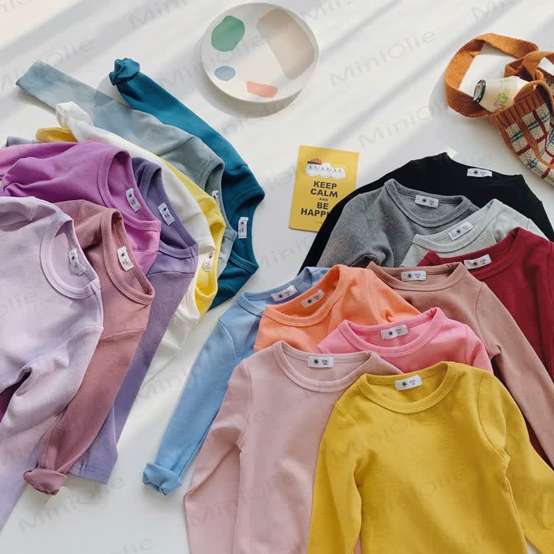 Maglietta casual a maniche lunghe con scollo rotondo per bambini - image 1