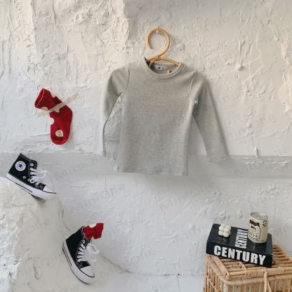Maglietta casual a maniche lunghe con scollo rotondo per bambini - Grigio chiaro - 10-11T - image 7