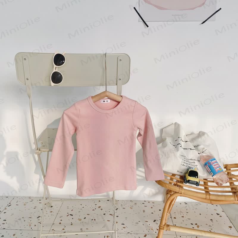 Maglietta casual a maniche lunghe con scollo rotondo per bambini - Rosa antico - 10-11T - image 8