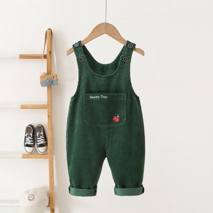 GIORNATA FELICE Salopette in velluto a coste con tasche per neonati e bambini - Verde - 4-5T - image 3