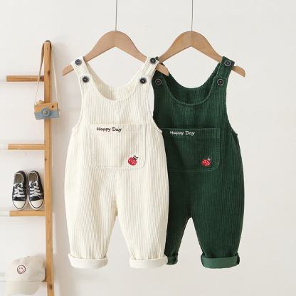 GIORNATA FELICE Salopette in velluto a coste con tasche per neonati e bambini - image 1