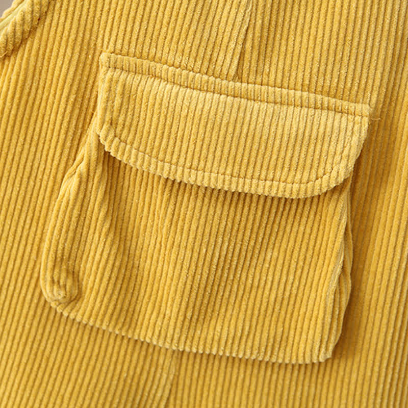 Tutina da neonato/a in velluto a coste tinta unita, stile vintage, con tasche - image 8