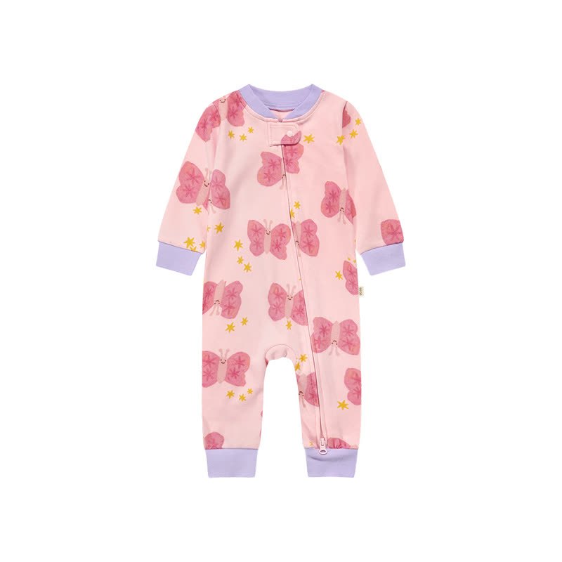Body a maniche lunghe con zip e stampa a cartoni animati per neonati - Rosa - 18-24 mesi - image 3