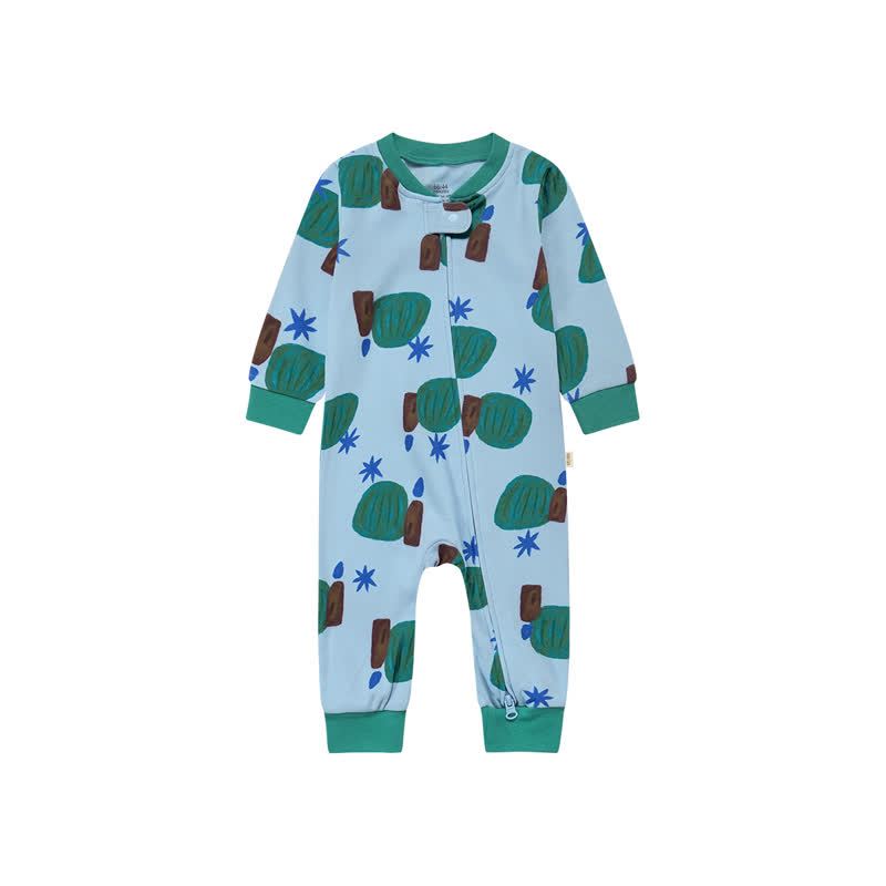 Body a maniche lunghe con zip e stampa a cartoni animati per neonati - Blu - 18-24 mesi - image 4