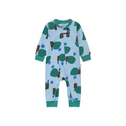 Body a maniche lunghe con zip e stampa a cartoni animati per neonati - Blu - 18-24 mesi - image 4