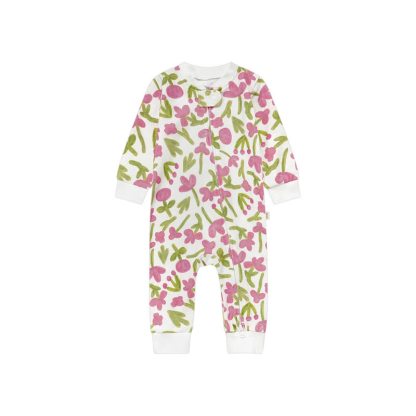 Body a maniche lunghe con zip e stampa a cartoni animati per neonati - Fiore d'avorio - 18-24 mesi - image 6