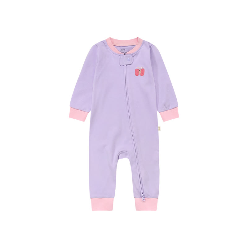 Body a maniche lunghe con zip e stampa a cartoni animati per neonati - Viola - 18-24 mesi - image 8